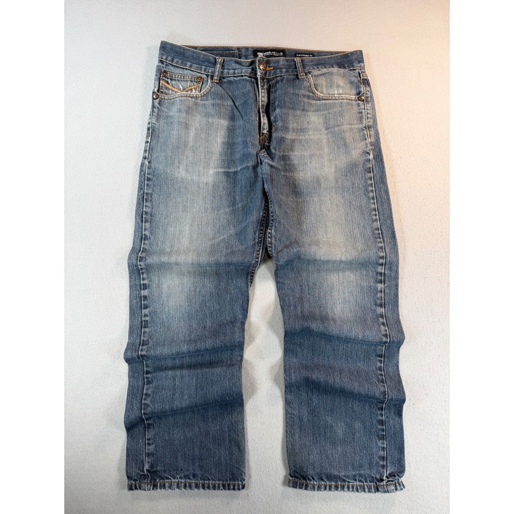 Vintage Ecko Unltd Mens Slim Straight Jeans Blue Medium Wash Denim W36 L30